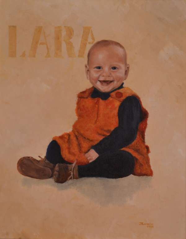 1999, Lara, 10 mnd, 40x50, olieverf, portret door J. Comello