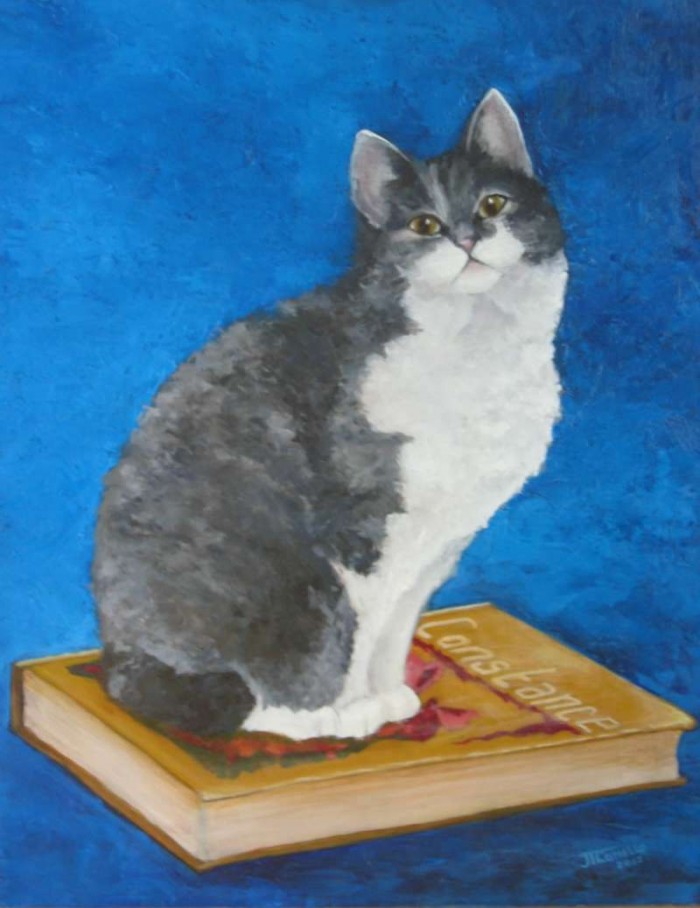 2004, Fientje voor Constance, 40x50, olieverf, kattenportret, J. Comello